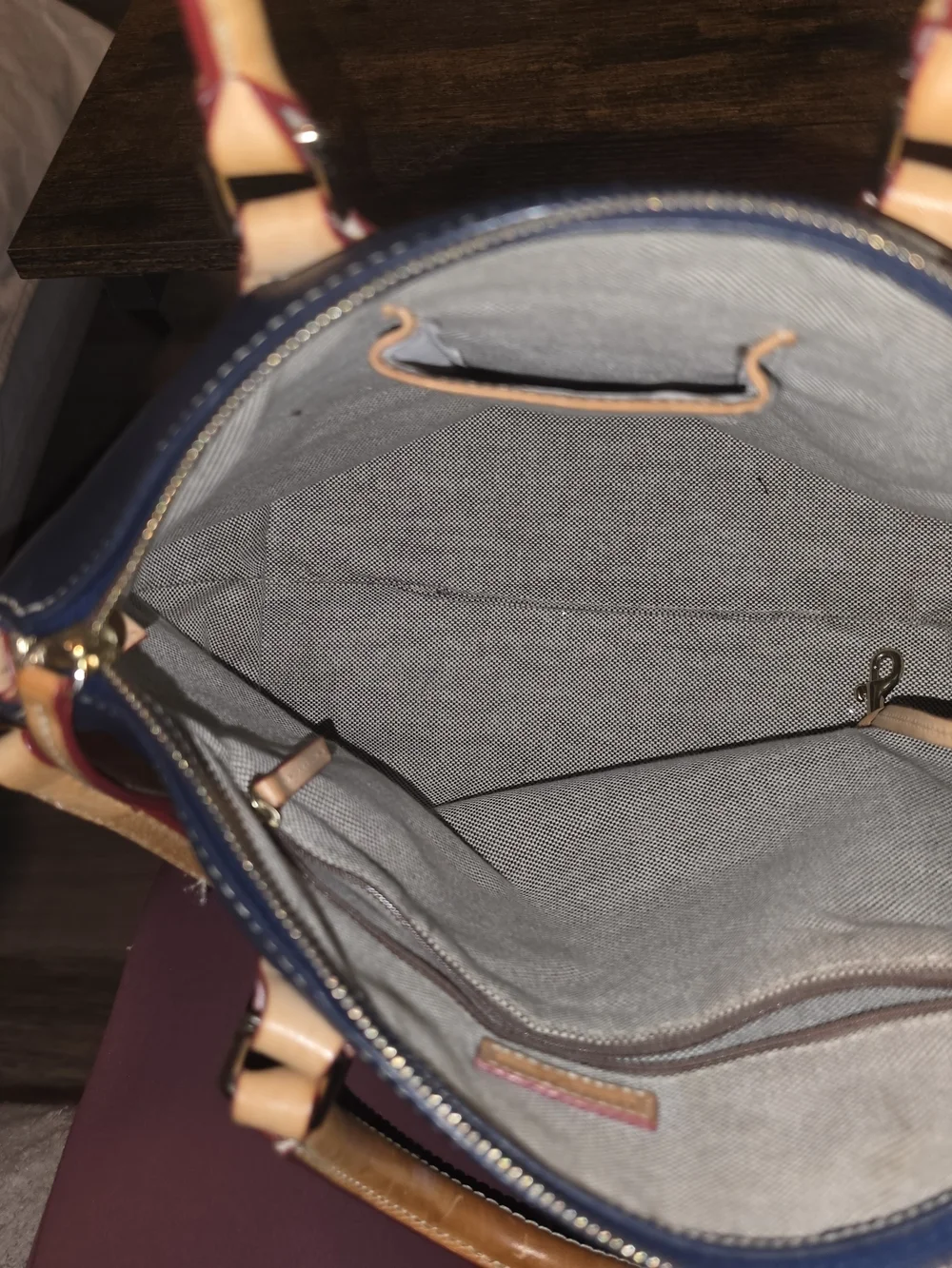 Dooney & Bourke Navy Pebble Grain Leather Satchel Crossbody